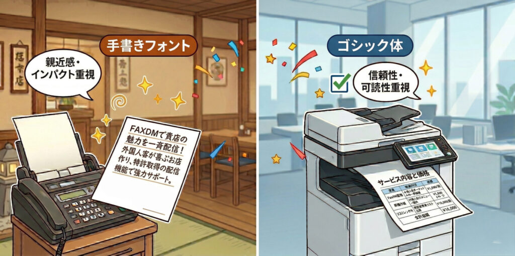 手書きFAXは怪しい？「手書きフォント」と「ゴシック体」の使い分けで信頼と親近感を両立するコツ